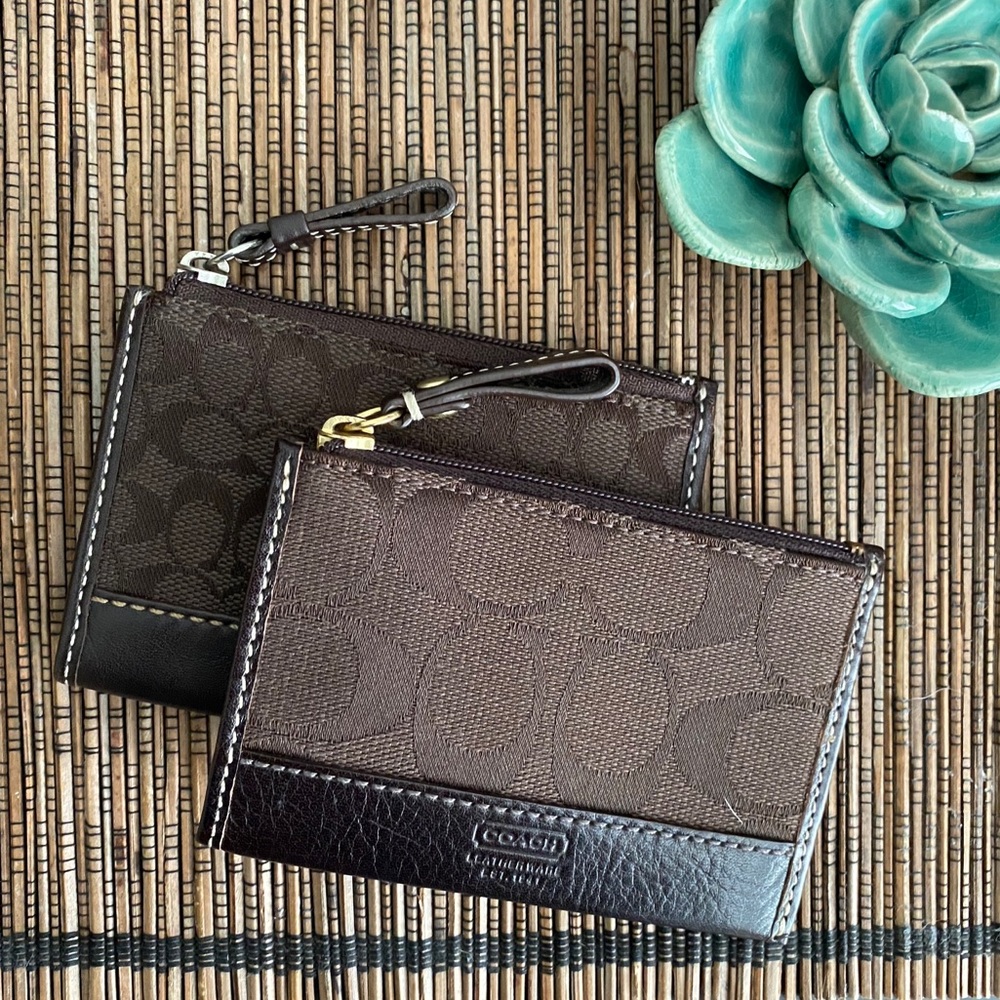 Coach Brown and Black Wallet Set